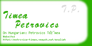 timea petrovics business card